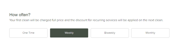 Frequency discounts for weekly, bi-weekly and monthly appointments - Launch27 online booking and scheduling software