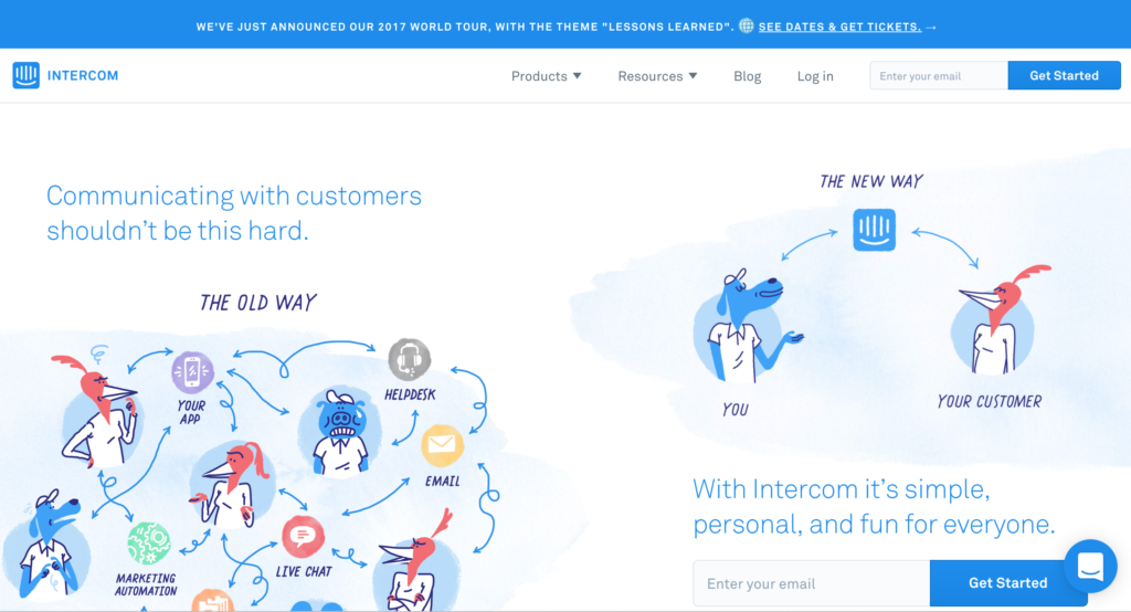 Intercom.io chat screenshot