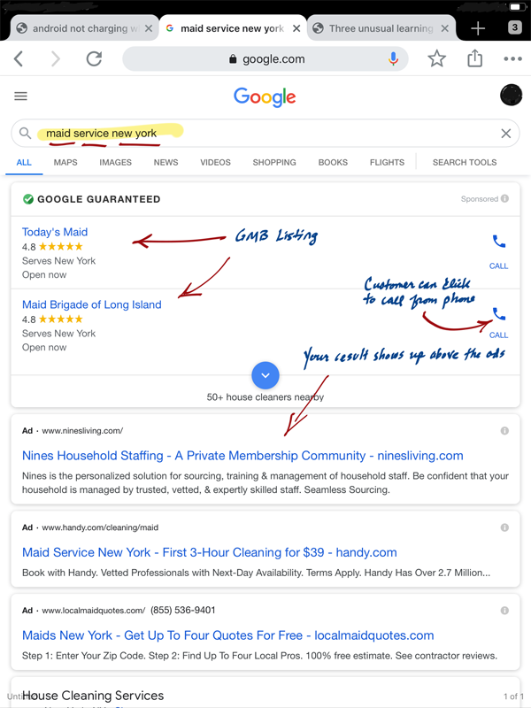 Google My Business visibility