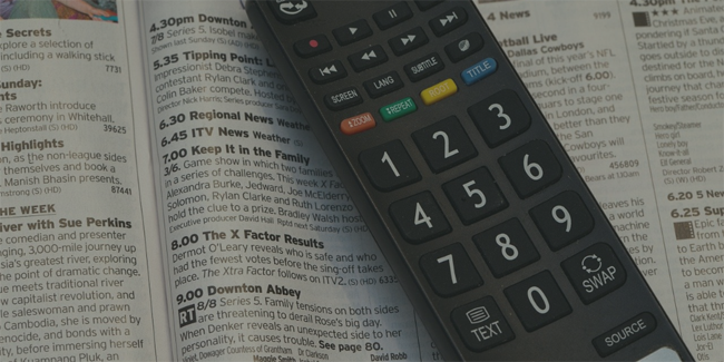 image of tv remote and list of channels
